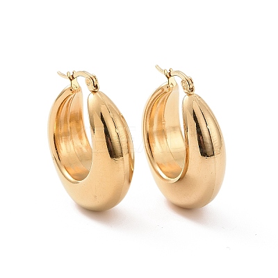Ion Plating(IP) 304 Stainless Steel Hoop Earrings EJEW-M212-03G-1