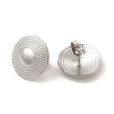 Non-Tarnish 304 Stainless Steel Flat Round Stud Earrings for Women LS-EJEW-I281-20P-1