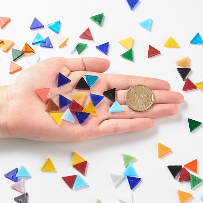 Triangle Mosaic Tiles Glass Cabochons DIY-P045-09-1