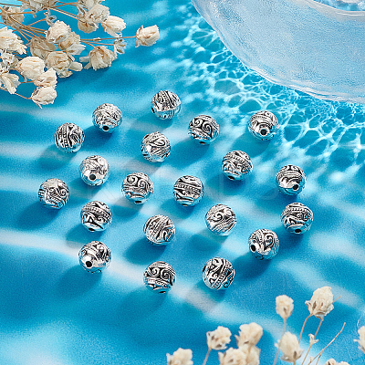 20Pcs Tibetan Style Alloy Beads TIBE-LP0001-06-1