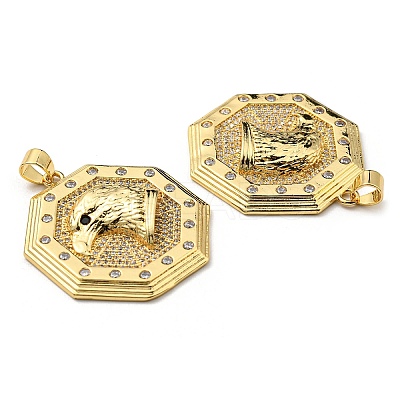 Brass with Cubic Zirconia Pendants KK-K341-36G-1
