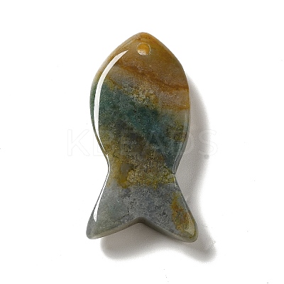 Natural Moss Agate Pendants G-G932-B14-1