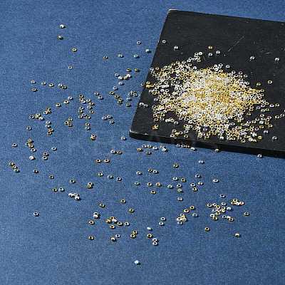 1200Pcs 2 Colors Brass Crimp Beads KK-FS0001-38-1