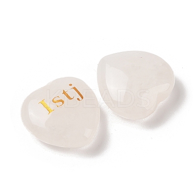 Natural Quartz Crystal Heart Engraving MBTI Type 16 Personality Figurines Statues for Home Office Desk Decorations G-K353-05-1