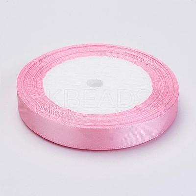 Breast Cancer Pink Awareness Ribbon Making Materials Single Face Satin Ribbon SRIB-Y004-1