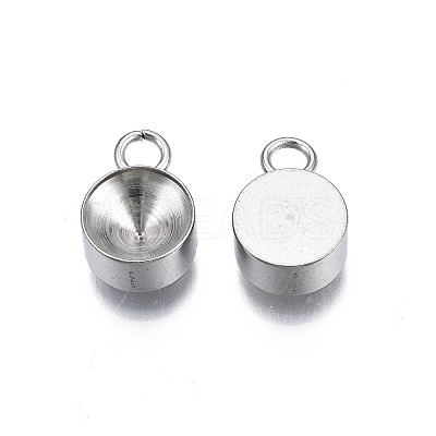 Non-Tarnish 201 Stainless Steel Pendant Rhinestone Settings X-STAS-S057-44E-P-1