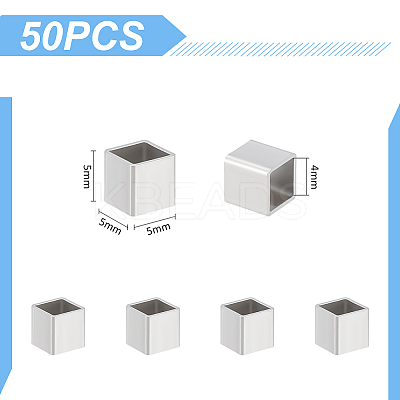 50Pcs 304 Stainless Steel European Beads FIND-UN0061-09-1