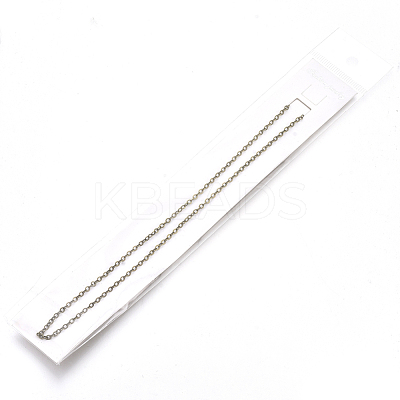 Brass Cable Chains Necklace Making MAK-N029-01AB-1