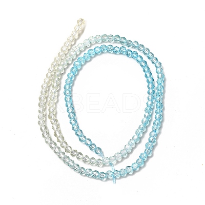 Transparent Gradient Color Glass Beads Strands GLAA-H021-01B-23-1