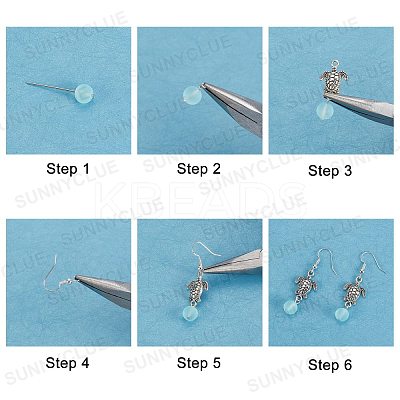 Blue Ocean Theme Earrings DIY Making Kits DIY-SC0017-90-1