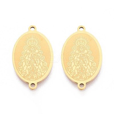 Religion 201 Stainless Steel Oval with Virgin Links Connector Charms STAS-T073-53D-G-1