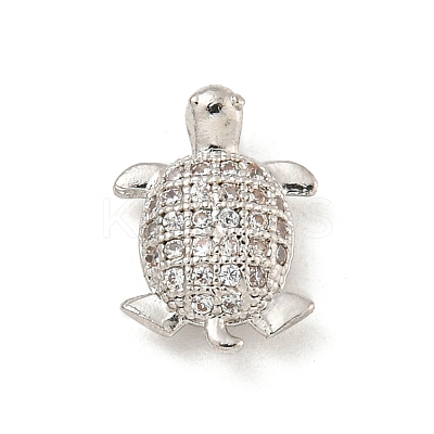 Rack Plating Brass Micro Pave Clear Cubic Zirconia Beads KK-P277-30P-1
