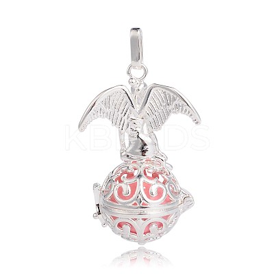 Silver Color Plated Brass Hollow Round Cage Pendants LS-KK-J248-03S-1
