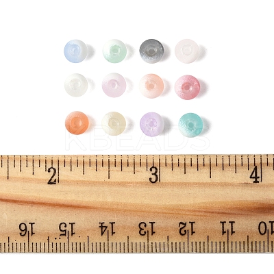 840Pcs 12 Colors Frosted Crackle Glass Beads GLAA-FS0002-17-1