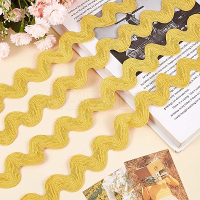 10 Yards Polyester Wavy Fringe Trim Ribbon OCOR-GF0002-49F-1