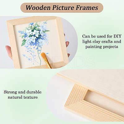 DIY Children Wood Decoration Clay Picture Frame WOOD-WH20008-07G-1