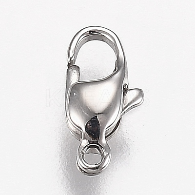 Tarnish Resistant Polished 316 Surgical Stainless Steel Lobster Claw Clasps STAS-Z013-12P-1