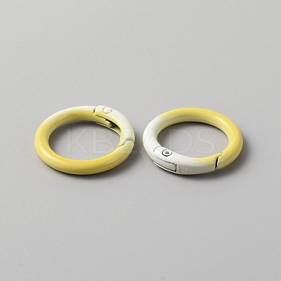 Gradient Color Zinc Alloy Spring Gate Rings PALLOY-WH0001-82A-1