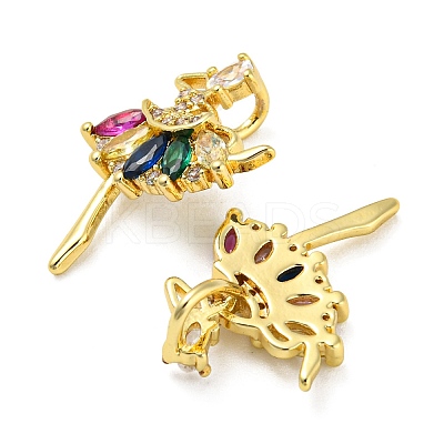 Rack Plating Brass Cubic Zirconia Pendants KK-M258-06G-02-1