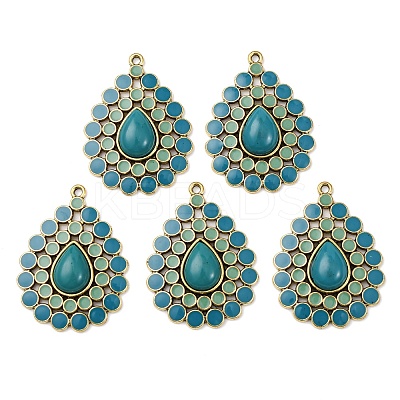 Tibetan Style Alloy with Acrylic Pendants PALLOY-F319-05C-AG-1