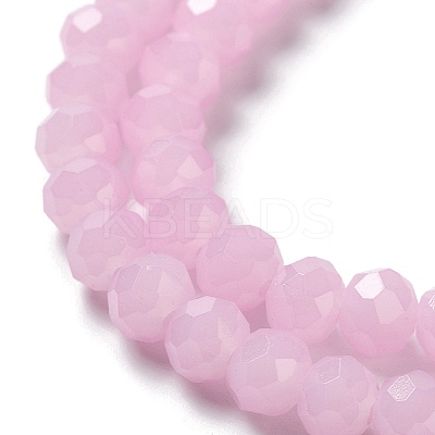 Baking Paint Imitation Jade Glass Bead Strands X-DGLA-A034-J8MM-A26-1