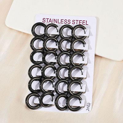 202 Stainless Steel Polishing Hoop Earrings EJEW-M106-02EB-02-1