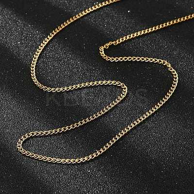 Unisex Casual Style 304 Stainless Steel Curb Chain Necklaces X-STAS-O037-54G-1