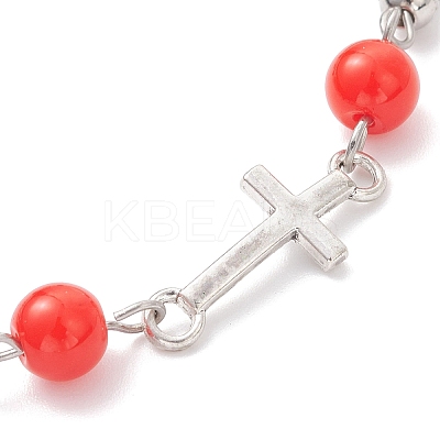 Zinc Alloy Enamel Link Bracelets BJEW-JB12751-02-1