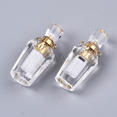 Faceted Natural Quartz Crystal Pendants G-T131-14H-1