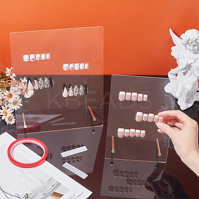 2 Set 2 Style Transparent Acrylic Wearing Armor Display Board DIY-FG0005-37-1