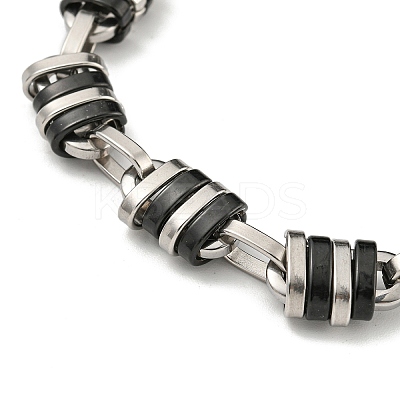 Two Tone 201 Stainless Steel Oval Link Chain Bracelet BJEW-B078-22BP-1