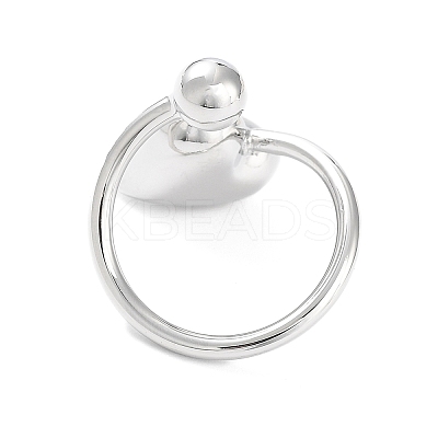 Brass Open Cuff Rings for Women RJEW-D016-07P-1