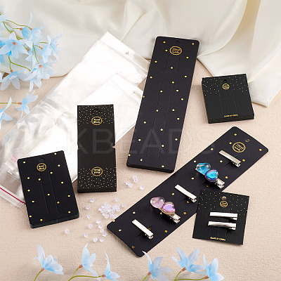 80Pcs 4 Style Rectangle Cardboard Jewelry Display Cards CDIS-YS0001-04-1