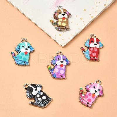 12Pcs 6 Colors Alloy Enamel Pandants ENAM-YW0003-80-1