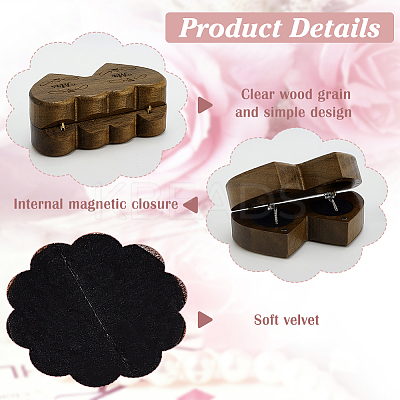 1Pc Valentine's Day Wooden Ring Magnetic Gift Cases CON-PH0003-14-1