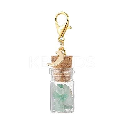 21Pcs 7 Styles Chakra Natural & Synthetic Gemstone Chips inside Glass Wishing Bottle Pendant Decoration HJEW-JM03307-1