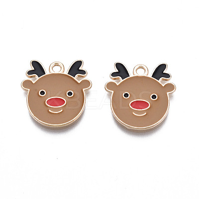 Christmas Alloy Enamel Pendants ENAM-Q442-48B-1