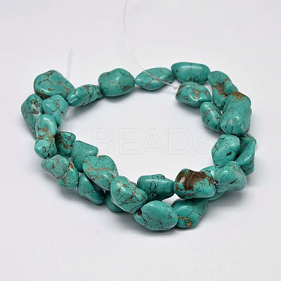 Dyed Nuggets Natural Howlite Beads Strands X-G-M139-11-A-1