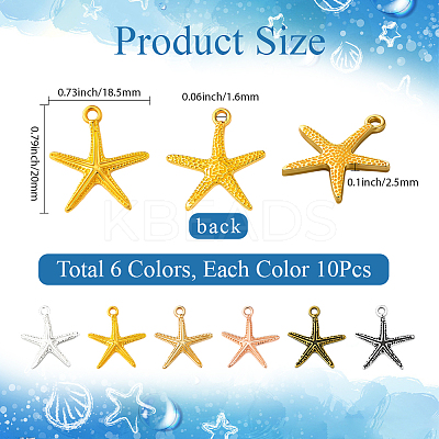 60Pcs 6 Colors Tibetan Style Alloy Pendants FIND-SC0016-86-1