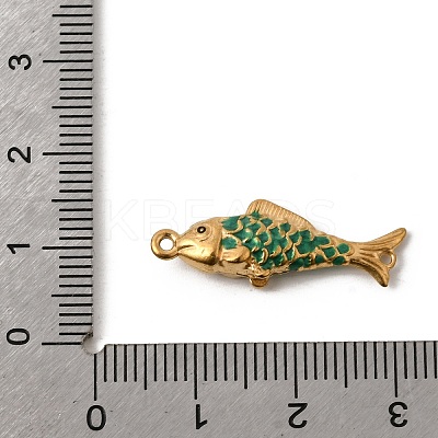 304 Stainless Steel Enamel Fish Connector Charms STAS-B128-54G-04-1