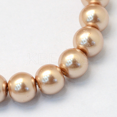 Baking Paint Pearlized Glass Pearl Round Bead Strands X-HY-Q003-6mm-11-1