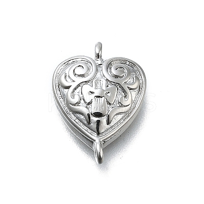 Brass Flower Heart Links KK-K400-49P-03-1