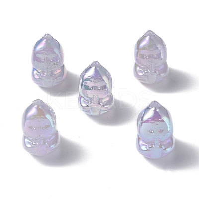 UV Plating Rainbow Iridescent Acrylic Beads PACR-M003-15D-1