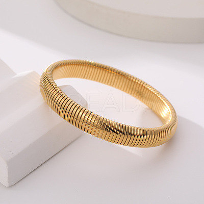 304 Stainless Steel Spring Bangles for Women Men WG54B23-05-1