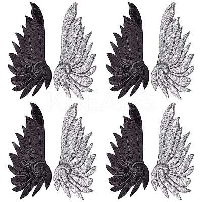 8Pcs 2 Colors Adhesive Sequins Clothing Patches DIY-AR0002-38-1