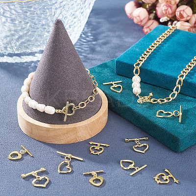 10Sets 5 Styles Brass Toggle Clasps KK-TA0008-80-1