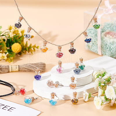 DIY Apple Shape Wish Bottle Pendant Decorations Making Kit DIY-DC0001-72-1