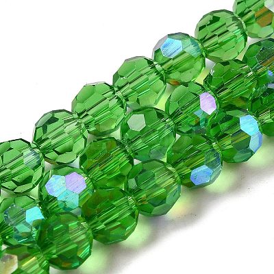 Electroplate Transparent Glass Beads Strands EGLA-A035-T8mm-L11-1