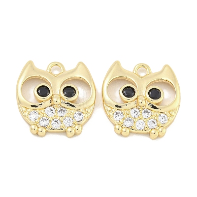 Brass Micro Pave Cubic Zirconia Glass Pendants KK-S386-36G-1