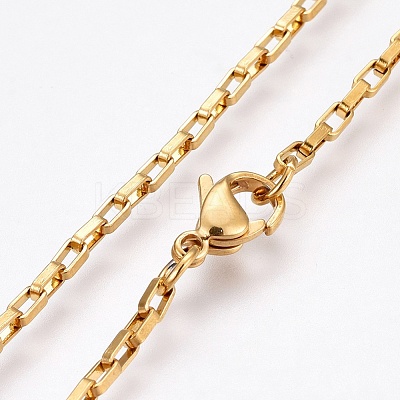 304 Stainless Steel Box Chain Necklaces NJEW-F248-22B-G-1